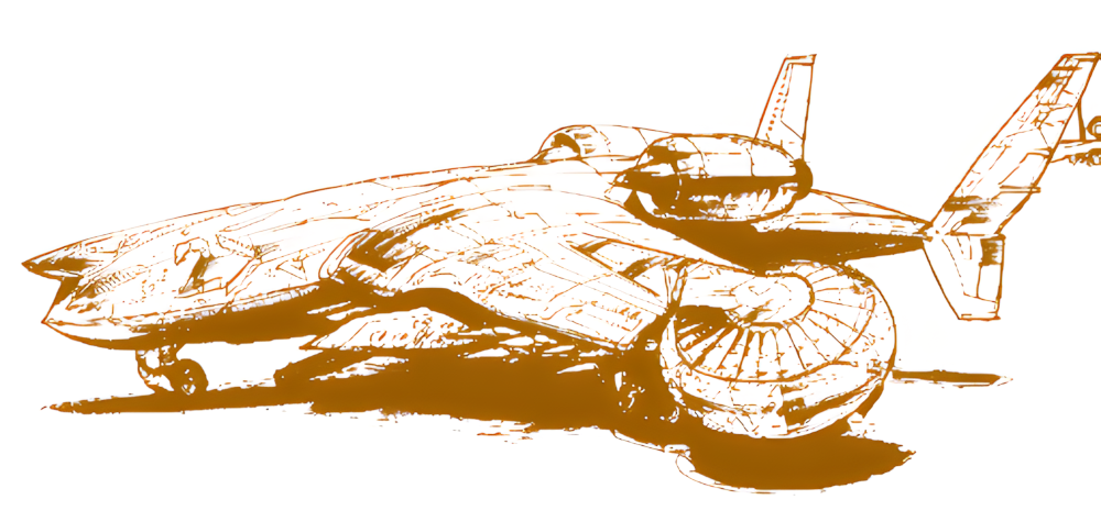 sketch of ground attack plane from Tony Postma